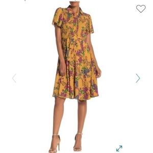 Nanette Lepore gold tie waist dress Size 2